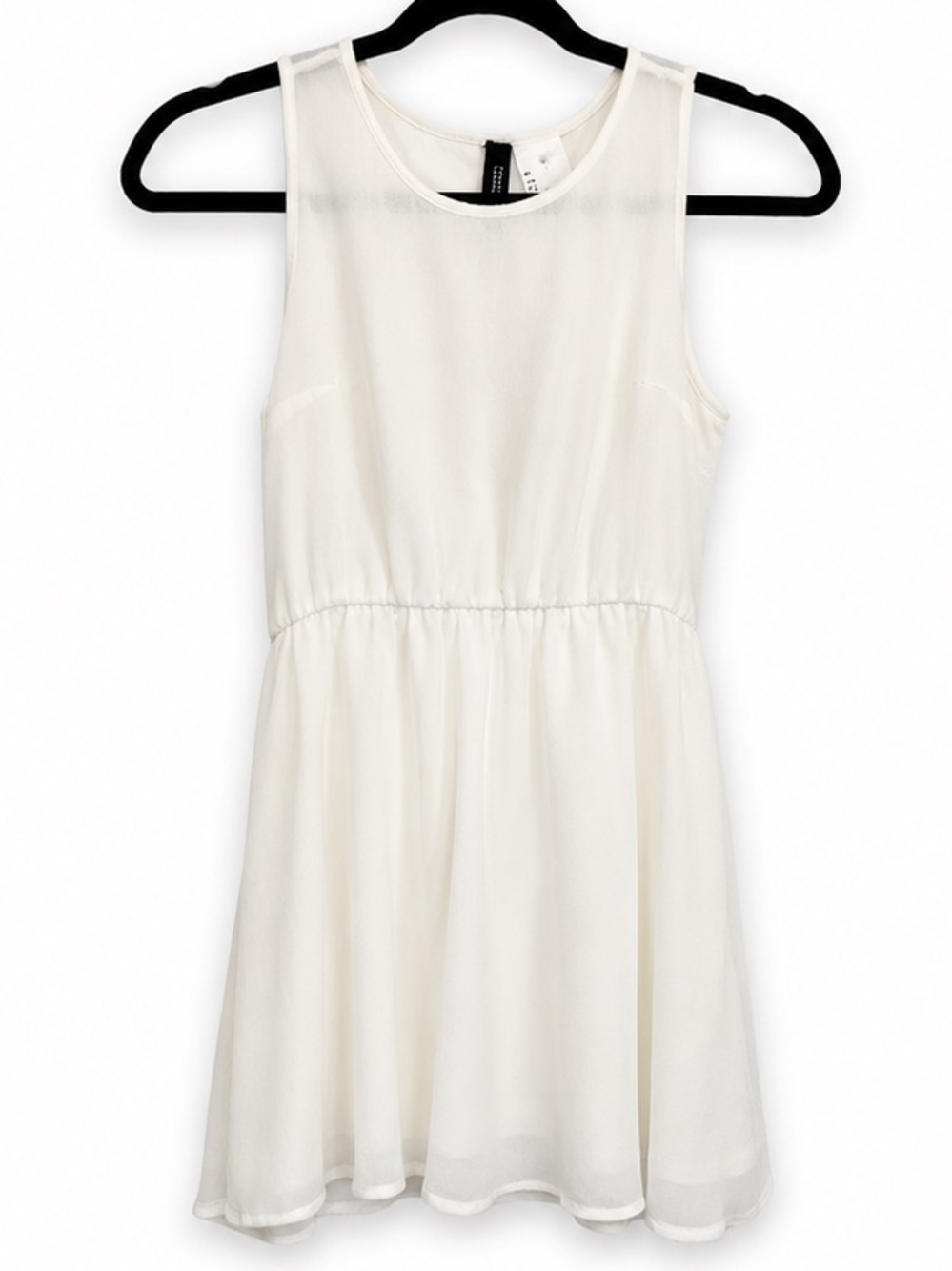 White Sleeveless Skater Dress Women’s Size 4 Criss Cross open back mini dress